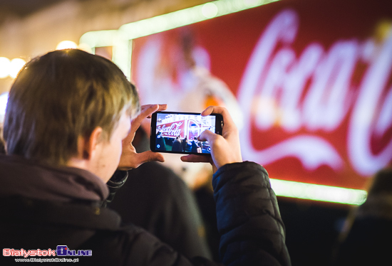 Świąteczna ciężarówka Coca-Coli w Białymstoku