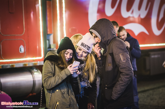 Świąteczna ciężarówka Coca-Coli w Białymstoku