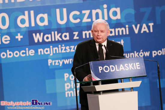 Jarosław Kaczyński i Mateusz Morawiecki w Białymstoku