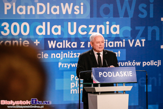 Jarosław Kaczyński i Mateusz Morawiecki w Białymstoku