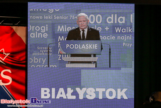 Jarosław Kaczyński i Mateusz Morawiecki w Białymstoku