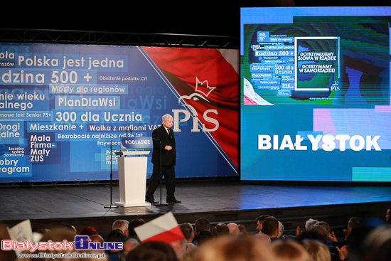 Jarosław Kaczyński i Mateusz Morawiecki w Białymstoku