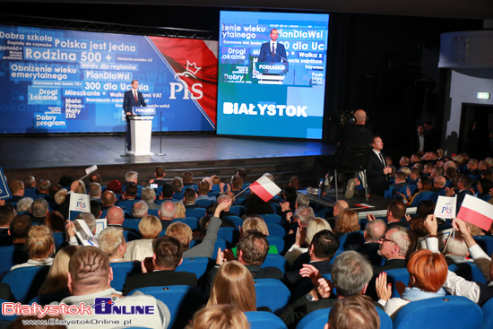 Jarosław Kaczyński i Mateusz Morawiecki w Białymstoku