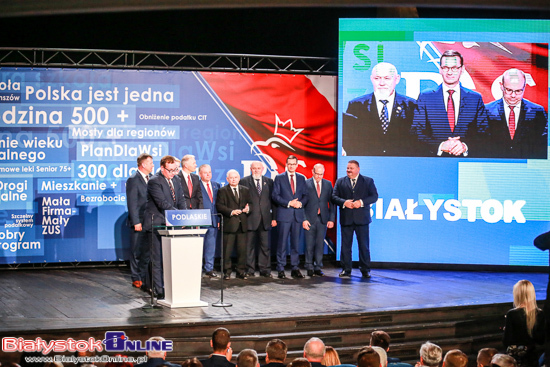 Jarosław Kaczyński i Mateusz Morawiecki w Białymstoku