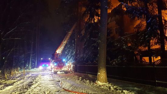 Pożar hotelu Laguna w Augustowie