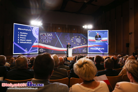 Jarosław Kaczyński i Mateusz Morawiecki w Białymstoku