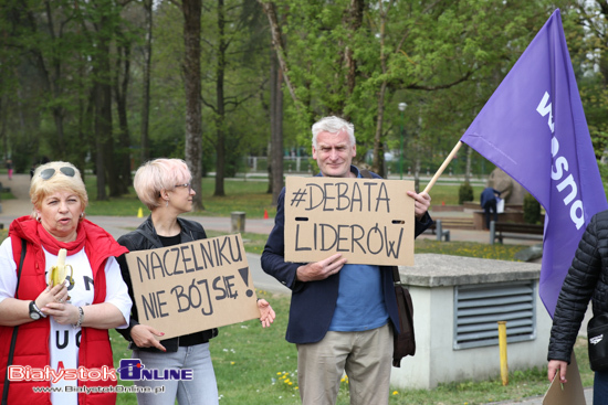 Jarosław Kaczyński i Mateusz Morawiecki w Białymstoku