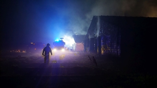 Pożar fermy drobiu w Krzywcu