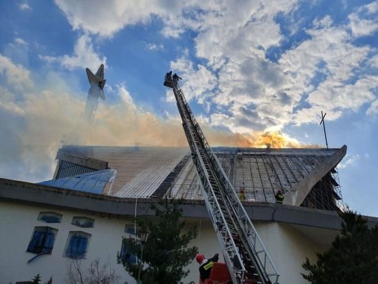 Pożar kościoła przy ul. Kolbego