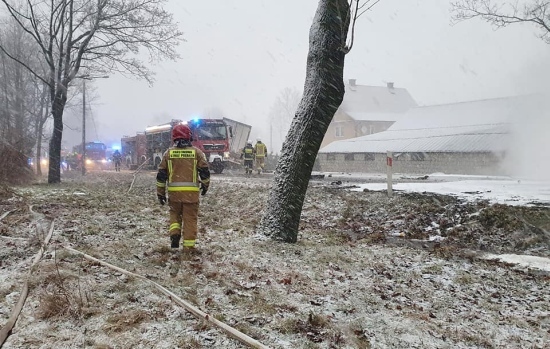 Stok. Wypadek dwóch tirów