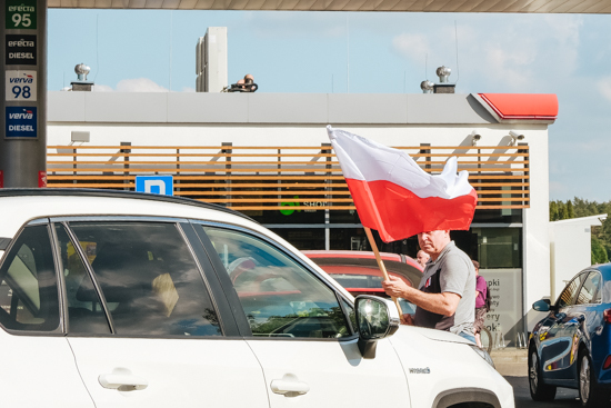 Protest na stacji Orlen