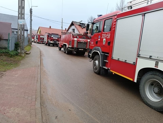 Pożar domu w Rudej Rzeczce