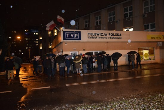 2023.12.21 - Protest przed siedzibą TVP3 Białystok