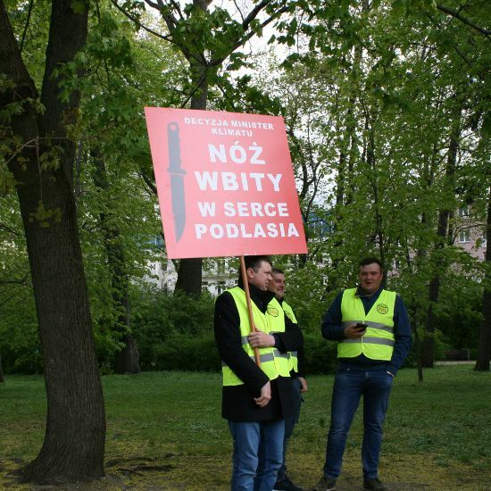 Protest branży drzewnej w Białymstoku 