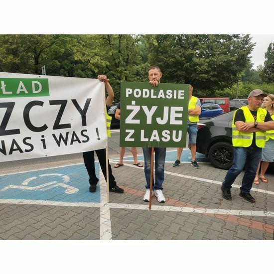 Protest leśników w Białymstoku