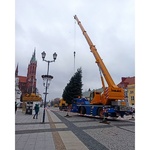 Rynek Kościuszki. Montaż choinki i przygotowania do jarmarku