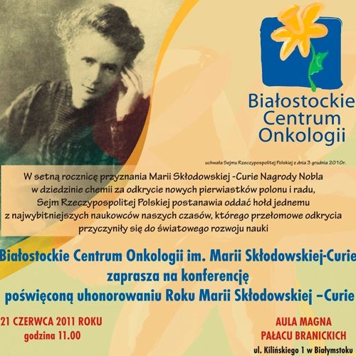Konferencja naukowa poświęcona Marii Skłodowskiej-Curie