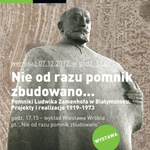 Jak budowano pomnik Ludwika Zamenhofa – historię przypomni wystawa w CLZ
