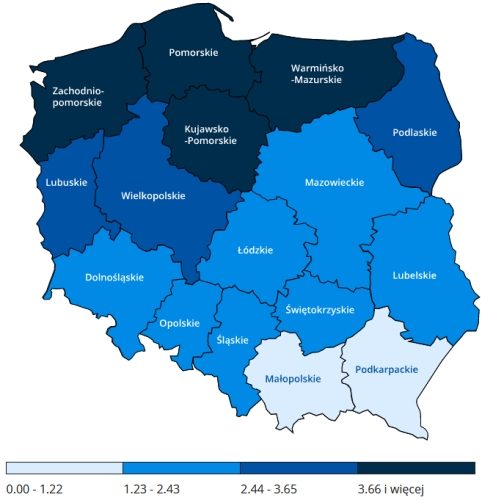 Podlaskie wśród województw z większą liczbą aktywnych zakażeń