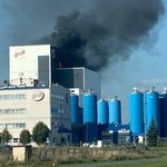 Pożar w mleczarni BielMlek w Bielsku Podlaskim