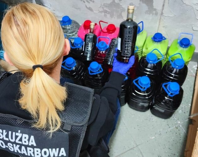 100 litrów nielegalnego alkoholu w rękach KAS. Był ukryty w samochodzie i w garażu