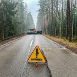 Wypadek na DK 16. Jedna osoba trafiła do szpitala