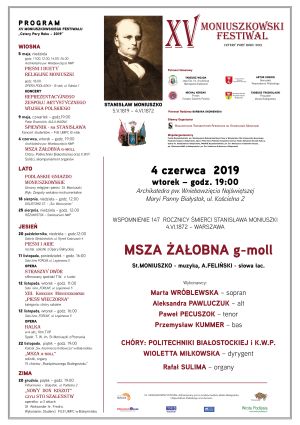 XV Moniuszkowski Festiwal „Cztery Pory Roku - 2019” - MSZA ŻAŁOBNA g-moll