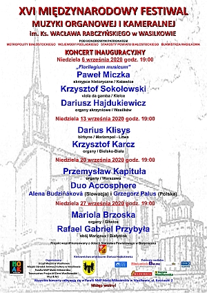 XVI Międzynarodowy Festiwal Muzyki Organowej i Kameralnej