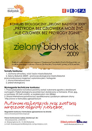 Konkurs ekologiczny "Zielony Białystok 2009"