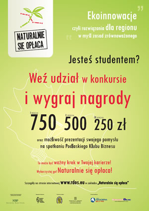 "Naturalnie się opłaca" - Konkurs  dla studentów