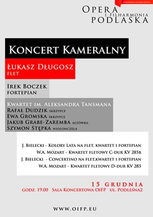 Koncert Kameralny w Operze i Filharmonii Podlaskiej